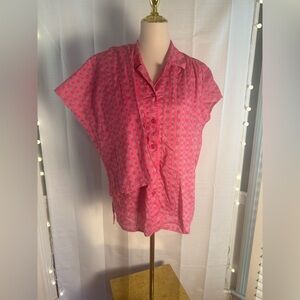 The Cat’s Pajamas Pink Notched Collar Pajama Top and Bottom Set